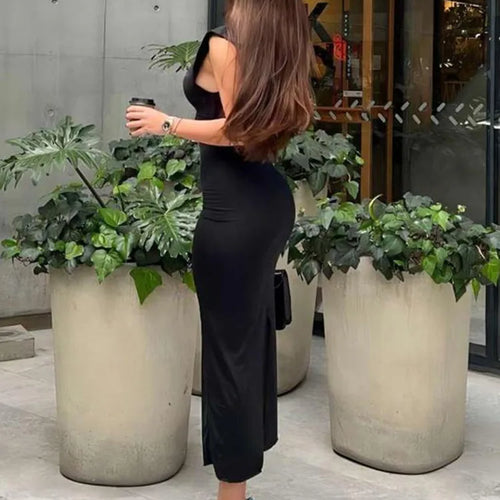 Load image into Gallery viewer, Elegant Sleeveless Irregular Tie Dress for Women, High End, Slim, Lace Up, Single Sleeve, Split, Summer, New, 2024
