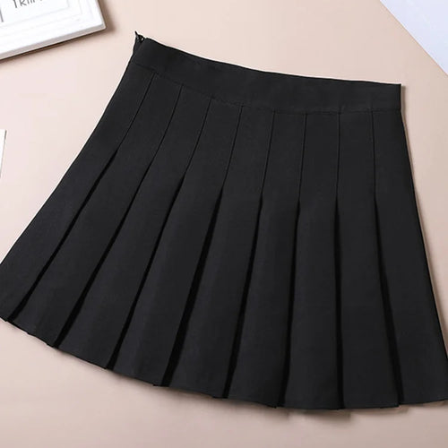 Load image into Gallery viewer, Brown Skirt Ladies 2025 Summer Clothes Women&#39;s High Waist Harajuku Korean Style Black Mini Pleated Skirt For School Girl Uniform
