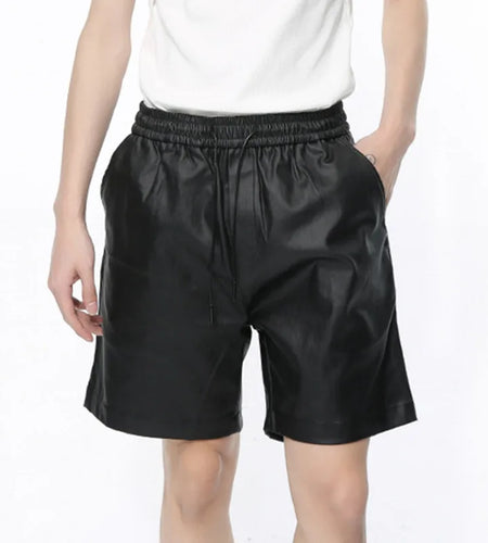 Men's Casual Shorts 2024 Summer New Solid New Fashion Elastic Waist Loose Male Clothing Stylish Bottoms Knee-length 9C5102