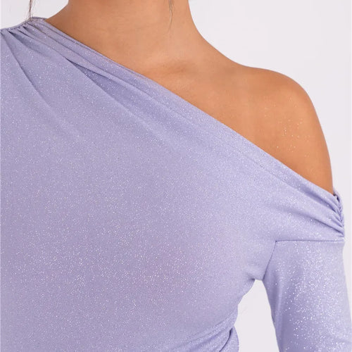 Load image into Gallery viewer, Sparkle Long Sleeve Sexy Maxi Dress For Women Inclined Shoulder Backless Bodycon Ruched Club Party Sexy Long Dress
