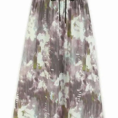 Load image into Gallery viewer, High Elastic Waist Blue Back Denim Tie Dye A-line Design Half-body Skirt Women Fashion Tide New Spring Autumn 2025 1DH9320
