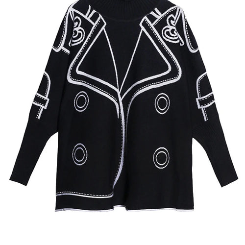 Load image into Gallery viewer, Both Side Wear Big Size Knitting Sweater Turtleneck Long Sleeve Women Pullovers New Fashion Autumn Winter 2025 1DE3629
