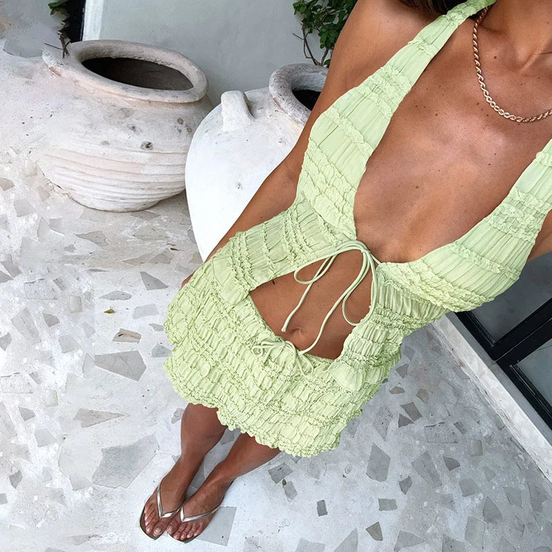 Summer Fashion Skirt Two Piece Sets Women Halter Tank Tops And Hot Skirt Female Beach Club Party Sexy 2 Piece Set