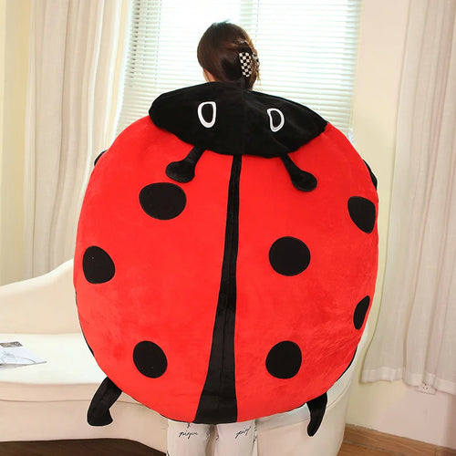 Load image into Gallery viewer, 60/80/100cm Creative Beetle Plush Pillow Huge Size Ladybug Clothes Cosplay Insect Shell Stuffed Soft Big Cushion Kids Xmas Gift
