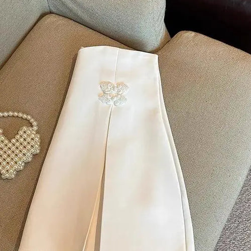 Load image into Gallery viewer, White Chinese Style Button Up Mini Skirts Women Black High Waisted Pleated A-line Wrapped Hip Short Skirt Chic Korean 2024 Retro
