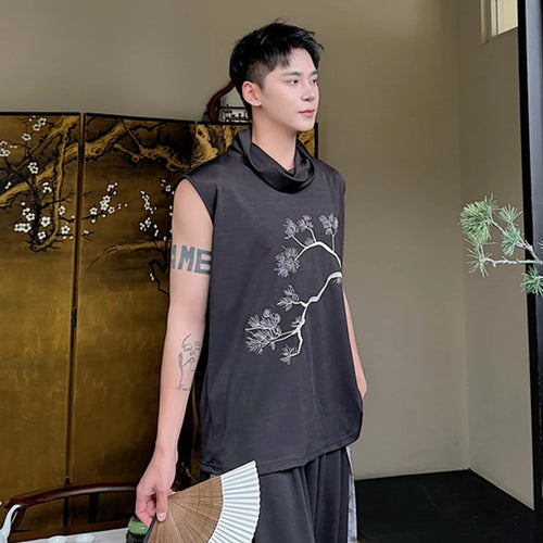 Load image into Gallery viewer, Chinese Style Men&#39;s Tank Top 2024 Summer New Embroidered Sleeveless Personality Stacked Collar Design Loose Male Vest C5912
