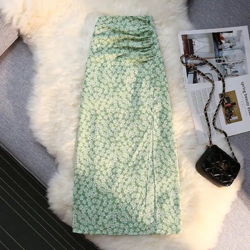 Load image into Gallery viewer, Sexy Print Split Skirt Womens Summer 2023 A-line High Waist Slim Midi  Skirts Female Retro Elegant Wrap Hip Skirt Fashion
