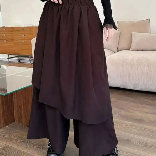 Load image into Gallery viewer, High Elastic Waist Black Irregular Spliced Long Wide Leg Pants New Trousers Women Fashion Tide Spring Autumn 2025 1DH8326
