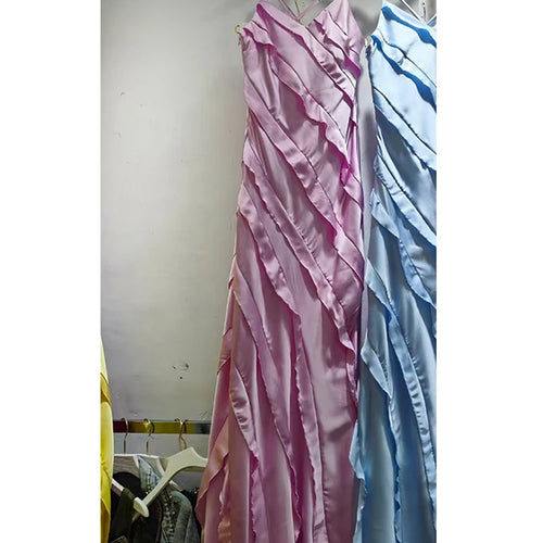 Load image into Gallery viewer, Solid Slimming Long Dresses For Women Square Neck Sleeveless High Waist Temperament Dress Female Fashion Style New
