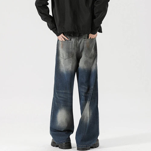 Load image into Gallery viewer, Men's Jeans Washed Dirty Ripped Stylish Hole Worn-out Design High Street Straight Leg Trendy Male Casual Trousers 9W2024
