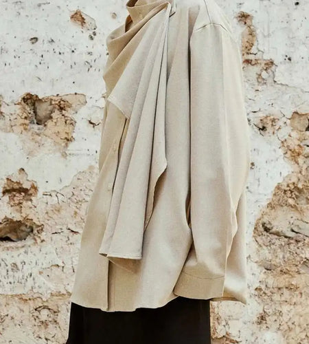 Women Khaki With Scarf Big Size Elegant Blouse New Stand Collar Long Sleeve Shirt Fashion Tide Spring Autumn 2025 1DH6989