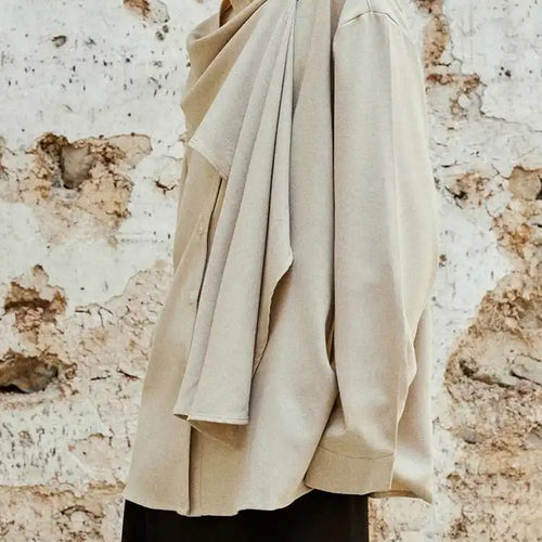Load image into Gallery viewer, Women Khaki With Scarf Big Size Elegant Blouse New Stand Collar Long Sleeve Shirt Fashion Tide Spring Autumn 2025 1DH6989
