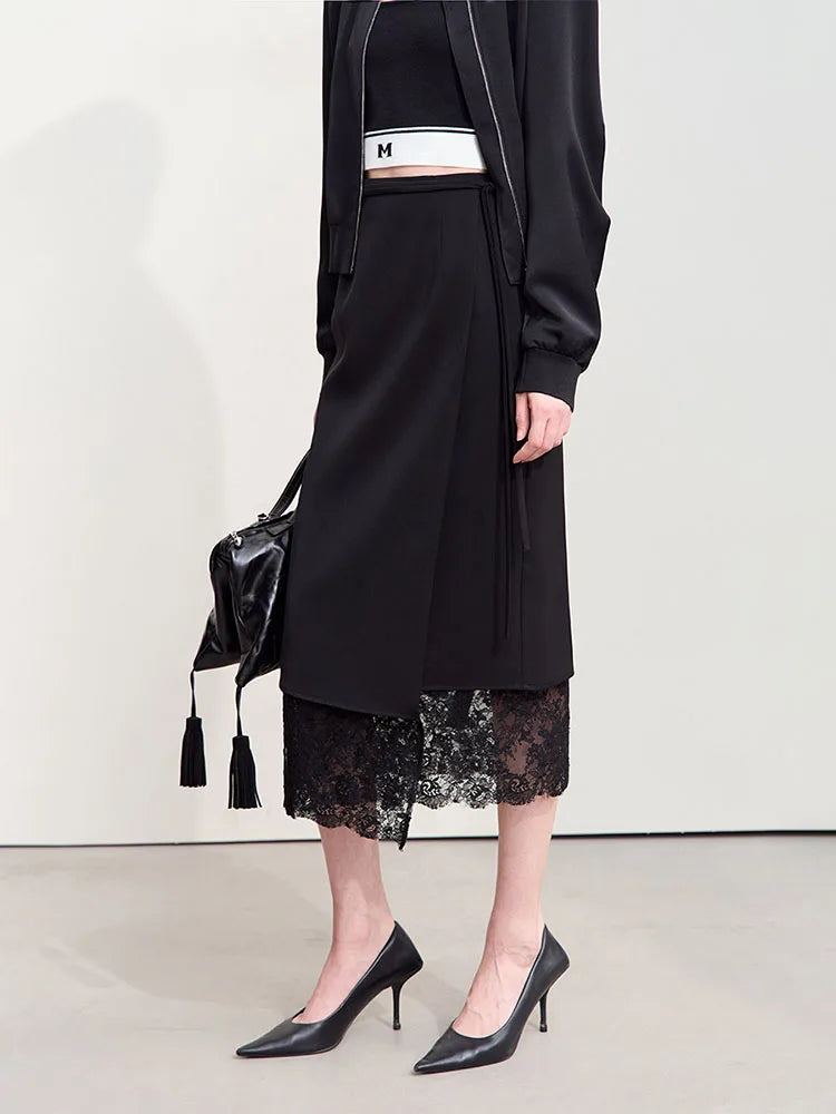 Minimalism 2024 Skirts for Women New Autumn Elegant Commuter Lace Strap Skirt One-piece Wrap Fashion Women's Skirt 12443012