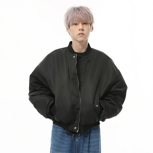 Load image into Gallery viewer, Autumn Men&#39;s Cotton Coats Round Collar New Solid Color Pleated Design Korean Simple Male Loose Padded Jackets 2024 9C9344
