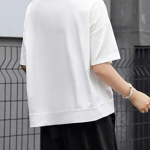 Load image into Gallery viewer, Women White Irregular Pocket Big Size Casual T-shirt New Round Neck Short Sleeve Fashion Tide Spring Summer 2025  1DJ0620
