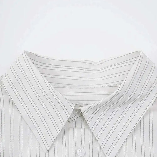 Load image into Gallery viewer, Big Size Striped Shirt Wide Leg Pants Two Piece Suit New Lapel Long Sleeve Women Fashion Tide Spring Autumn 2025 CPG19730
