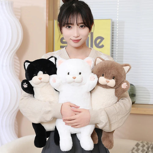 Load image into Gallery viewer, Cute Plush Choc Cat Long Pillow Plush Toy Stuffed Soft Fluffy Cat Sleeping Pillow Sofa Cushion Nice Doll Toys for Girls Kid Gift
