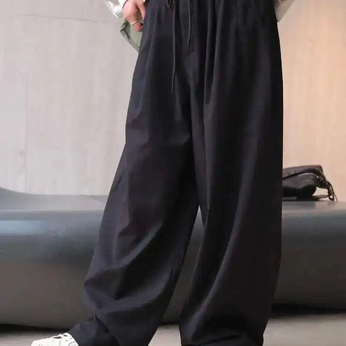 Load image into Gallery viewer, High Waist Gray Striped Drawstring Long Wide Leg Casual Pants New Trousers Women Fashion Tide Spring Autumn 2025 1DH6403
