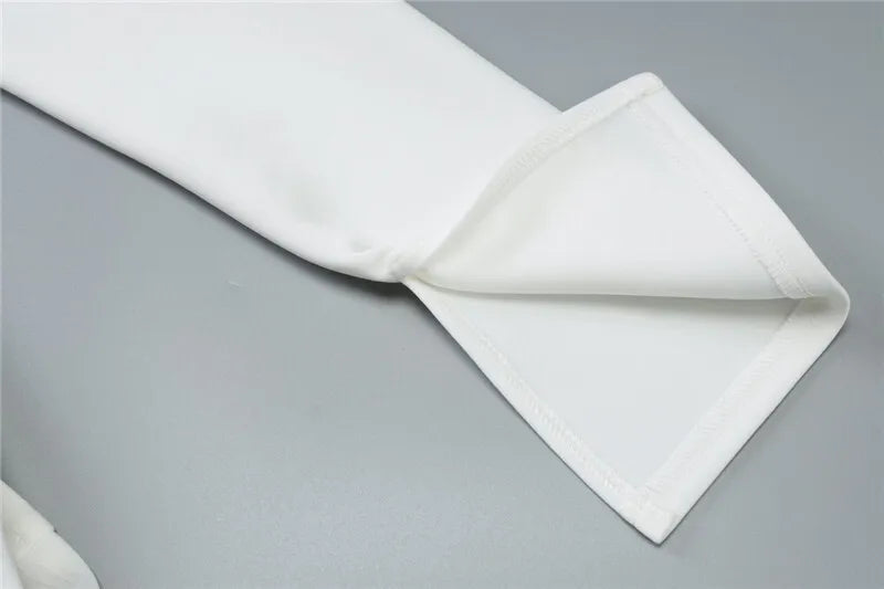 Deep V Neck Long Sleeve Sexy Mini Dress For Women Fashion Two Pocket High Waist A-line Club Party Sexy Dress Elegant