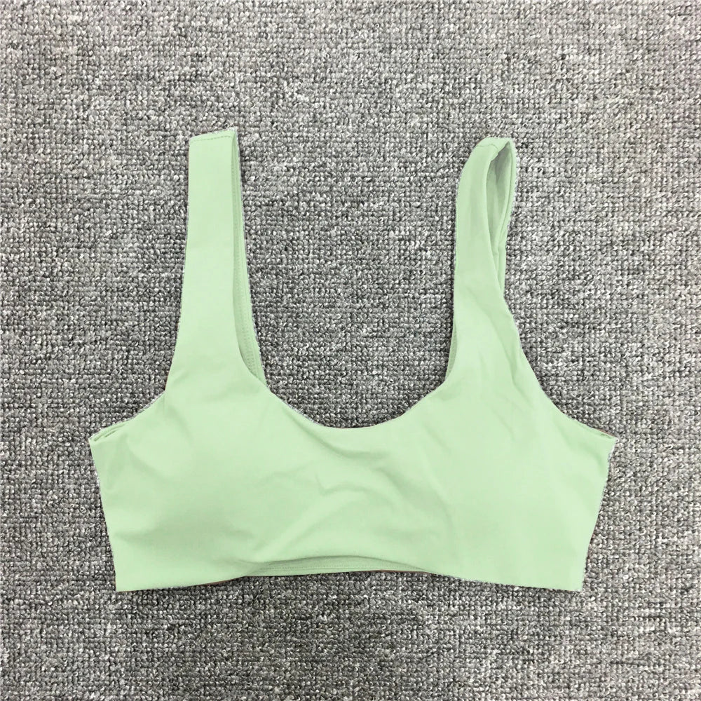 Women Nude Underwear Sports Bras Fitness Yoga Running Jogging Gym Wear Stretch Padded Sling Sport Top Athletic Vest Yoga Bra