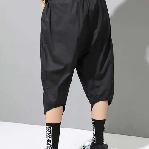 Load image into Gallery viewer, High Elastic Waist Black Pleated Casual Harem Pants New Loose Fit Trousers Women Fashion Tide Spring Autumn 2025 1DF4713
