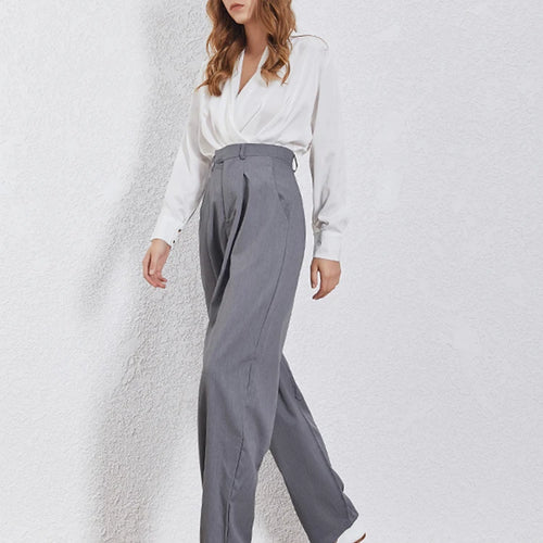 Load image into Gallery viewer, Korean Loose Straight Pants For Women High Waist Solid Minimalsit Trousers Female Autumn Fashion Clothing
