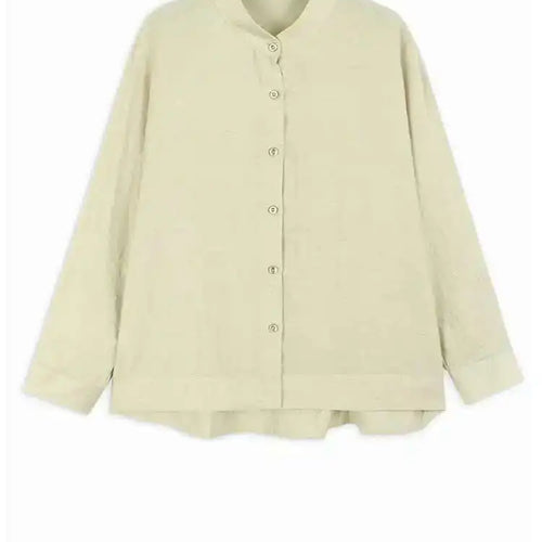 Load image into Gallery viewer, Women Apricot Big Size Elegant PlainBlouse New Stand Collar Long Sleeve Shirt Fashion Tide Spring Autumn 2025 1DH7173
