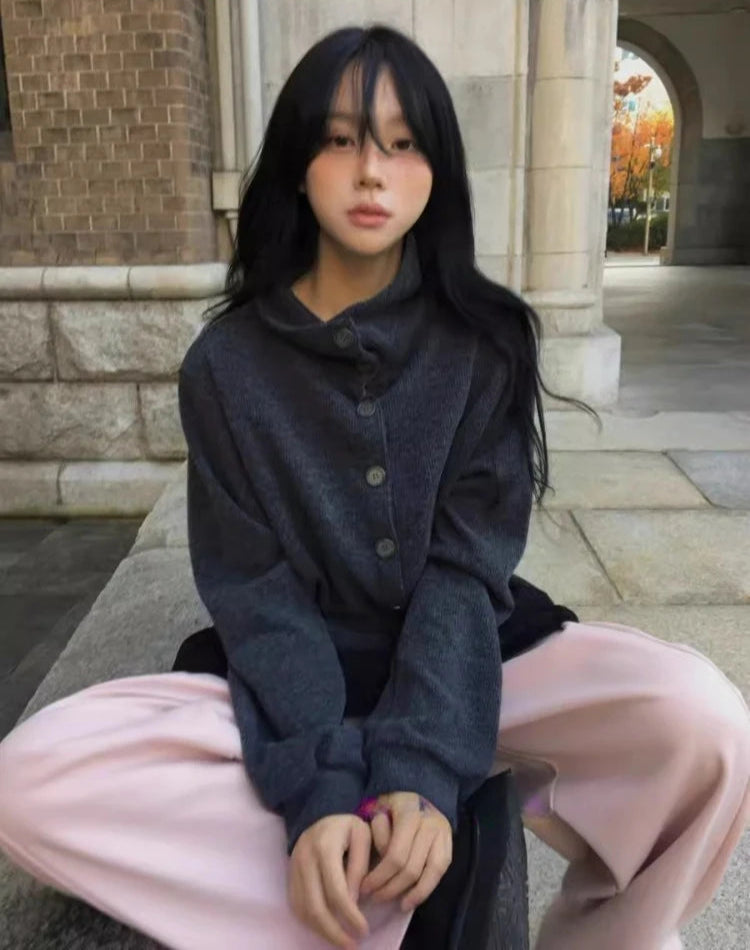 Knitting Cardigan Coats Women's Clothing Turtleneck Bandage Sueter Mujer Casual Fashion Pull Femme Loose Korean Sweater Jackets