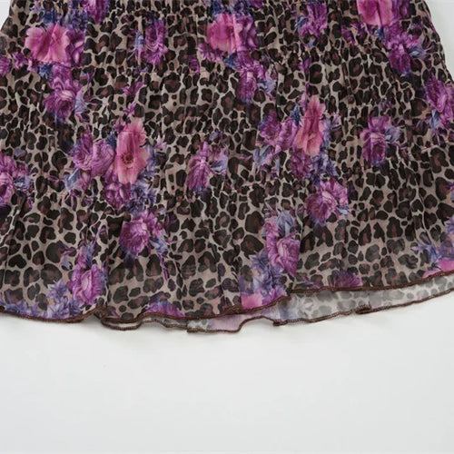 Load image into Gallery viewer, Leopard Print Sexy Skirt Two Piece Sets Women Off-shoulder Crop Tops And Mini Skirt Female Summer Beach 2 Piece Set
