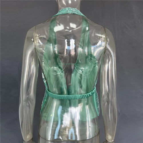 Load image into Gallery viewer, Glitter Deep V Neck Sexy Tank Tops Women Vest Pullovers Summer New Sparkle Backless Cropped Tops Elegant Beach Tops
