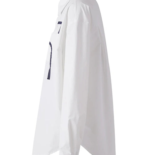 Load image into Gallery viewer, Women White Pattern Printed Big Size Elegant Blouse New Lapel Long Sleeve Shirt Fashion Tide Spring Autumn 2025 CPG3114
