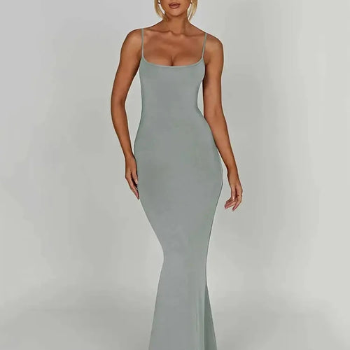 Load image into Gallery viewer, Sexy Spaghetti Strap Backless Bodycon Women Maxi Dress Slim Elegant Party Club Female Vesidos Solid Street Evening Dress
