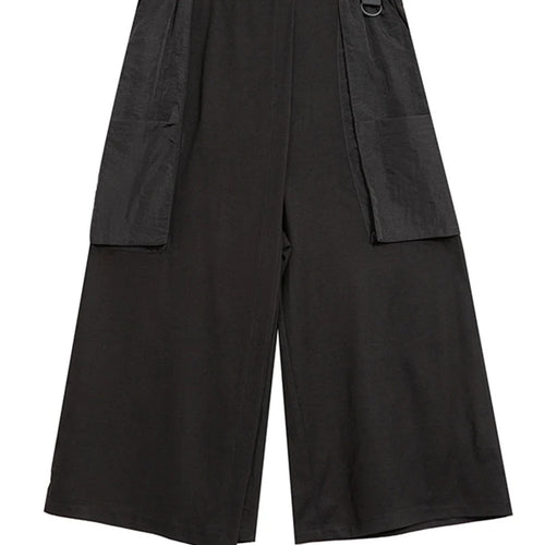 Load image into Gallery viewer, High Elastic Waist Black Spliced False Two Calf-Length Pants New Trousers Women Fashion Tide Spring Autumn 2025 1DJ0909
