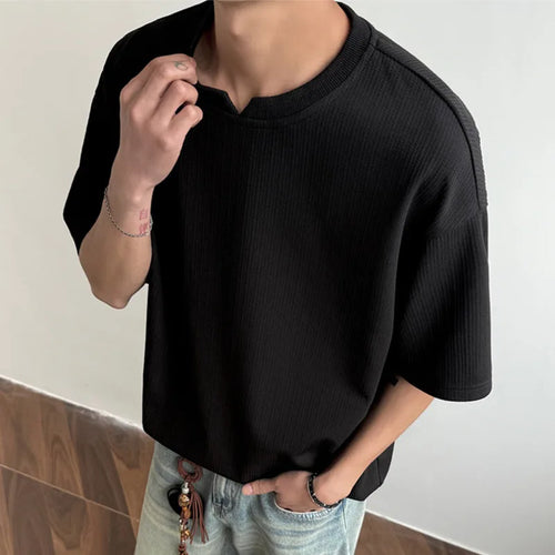 Load image into Gallery viewer, Men's T-shirts Short Sleeve Causal Clothing New Summer Casual V-neck Stripe LooseT-shirt Pullover Summer 2025 9W1565
