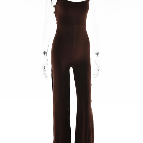 Load image into Gallery viewer, Sexy Backless High Slit Bandage Women Jumpsuits White Spaghetti Strap Elegant Jumpsuit Female Summer Slim Party Clubwear
