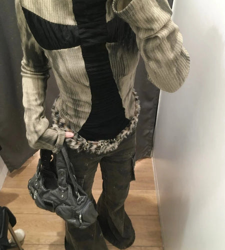 Y2k Aesthetic Cross Patchwork Shirts Femme Harajuku Grunge Half High Collar Women's T-shirt Streetwear Casual Tie-dye Tees