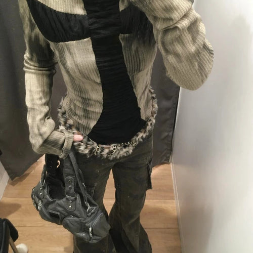 Load image into Gallery viewer, Y2k Aesthetic Cross Patchwork Shirts Femme Harajuku Grunge Half High Collar Women's T-shirt Streetwear Casual Tie-dye Tees
