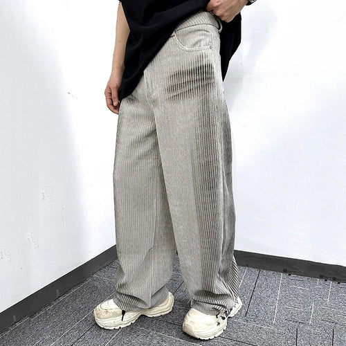 Load image into Gallery viewer, Men's Jeans New Ameriican Simple Style Stripe Distressed Wide Leg Loose Denim Pants Trendy Casual Male Bottoms 9W1775
