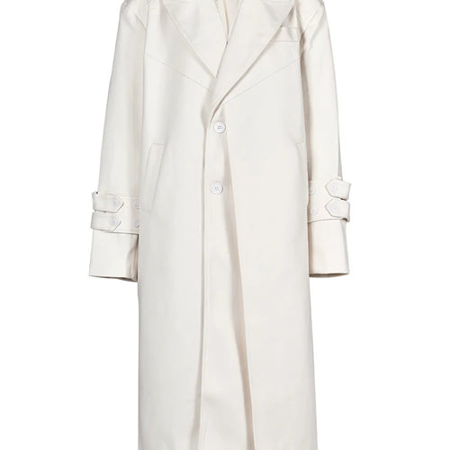 Load image into Gallery viewer, Women Beige Double Layers Big Size Long Casual Trench New Lapel Long Sleeve Windbreaker Fashion Spring Autumn 2025 1DH1465
