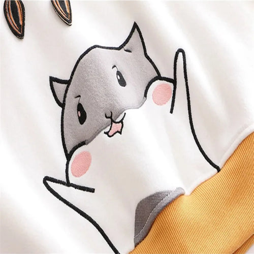 Load image into Gallery viewer, Women Cartoon Print With Ears On Hood Hoodies Sweatshirts 2020 Winter Long Sleeve Hooded Tracksuit Loose Pullovers
