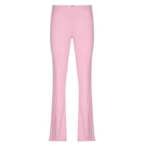 Load image into Gallery viewer, Casual Ruched Skinny Pink Women Pants Sweet Homewear Appliques Sporty Chic Flare Trousers All-Match Sweatpants Korean
