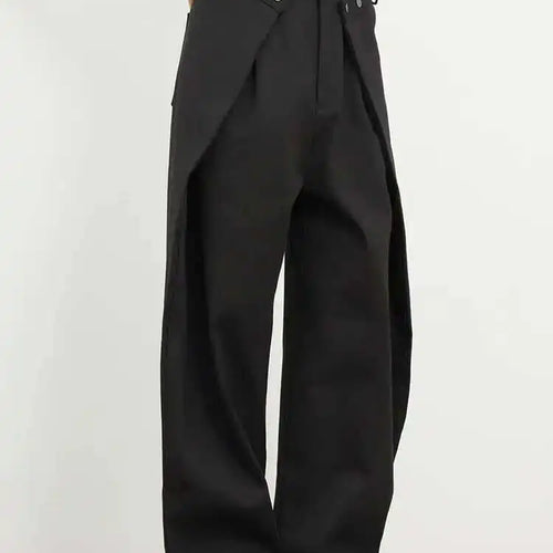 Load image into Gallery viewer, High Waist Black Pleated Button Long Wide Leg Pants New Loose Fit Trousers Women Fashion Tide Spring Autumn 2025 1DF8330
