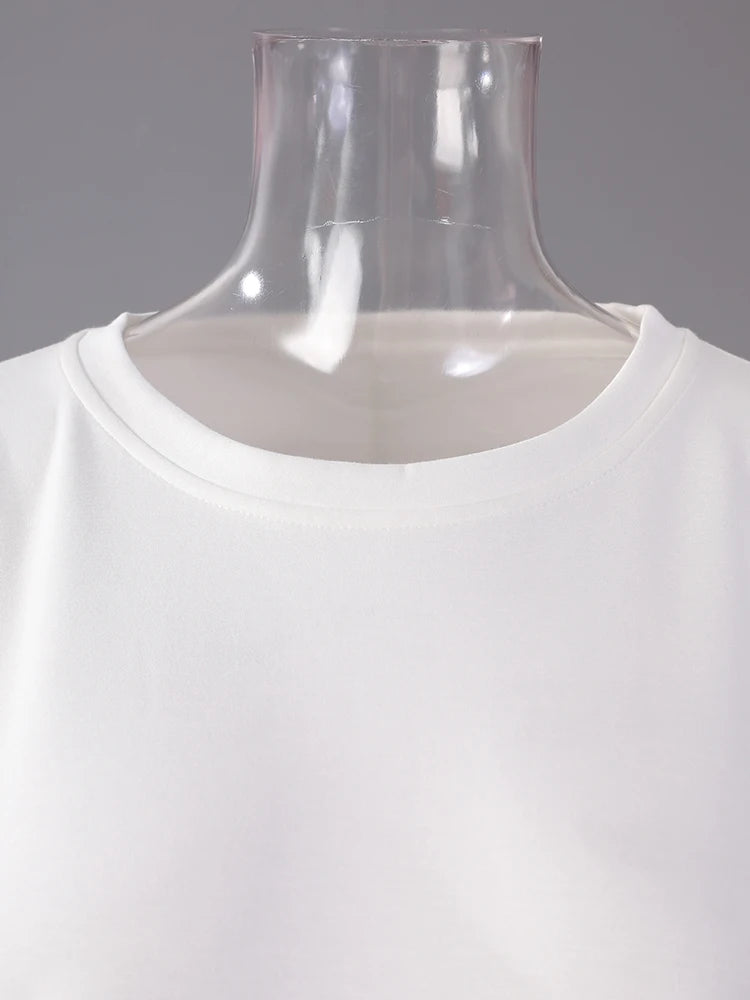 Women Black White Brief Big Size Casual Mini Dress New Round Neck Short Sleeve Fashion Tide Spring Summer 2025 1DH5840