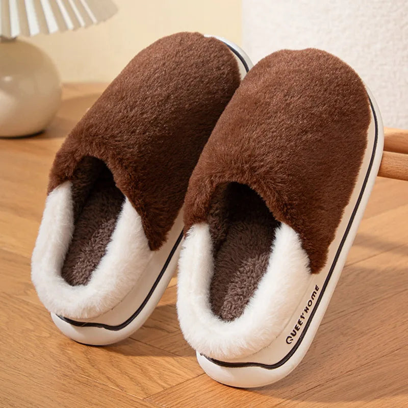 Slippers Woman Mix Color Women's Home Slippers Winter Fuzzy House Shoes For Women Home Slippers Indoor House Pantuflas Mujer