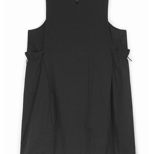 Load image into Gallery viewer, Women Black Pockets Drawstring Big Size Vest Dress New Round Neck Sleeveless Fashion Tide Spring Summer 2025 1DJ0658
