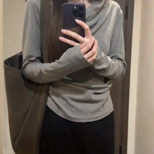 Load image into Gallery viewer, Korean Chic Vintage Solid Simple Tshirts Loose Grunge Women Y2k Aesthetic T-shirts Casual Bottoming All Match Tee Shirts Femme
