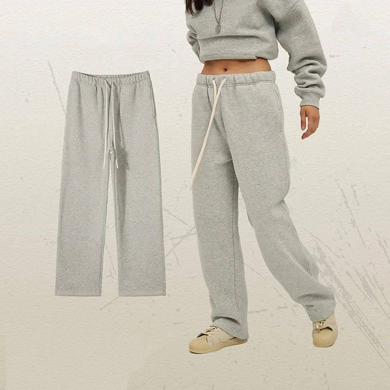 Male Sweatshirt Sweatpants Two-piece Set Pullover Round Collar Long Sleeve Top Straight Pants Spring Fashion Tide 9W128
