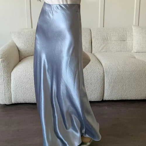 Load image into Gallery viewer, Spring Summer French Solid Elegant Sexy Club A-line Pleated Long Skirt Women High Waist Vacation Slim Wrap Hip Fishtail Skirts
