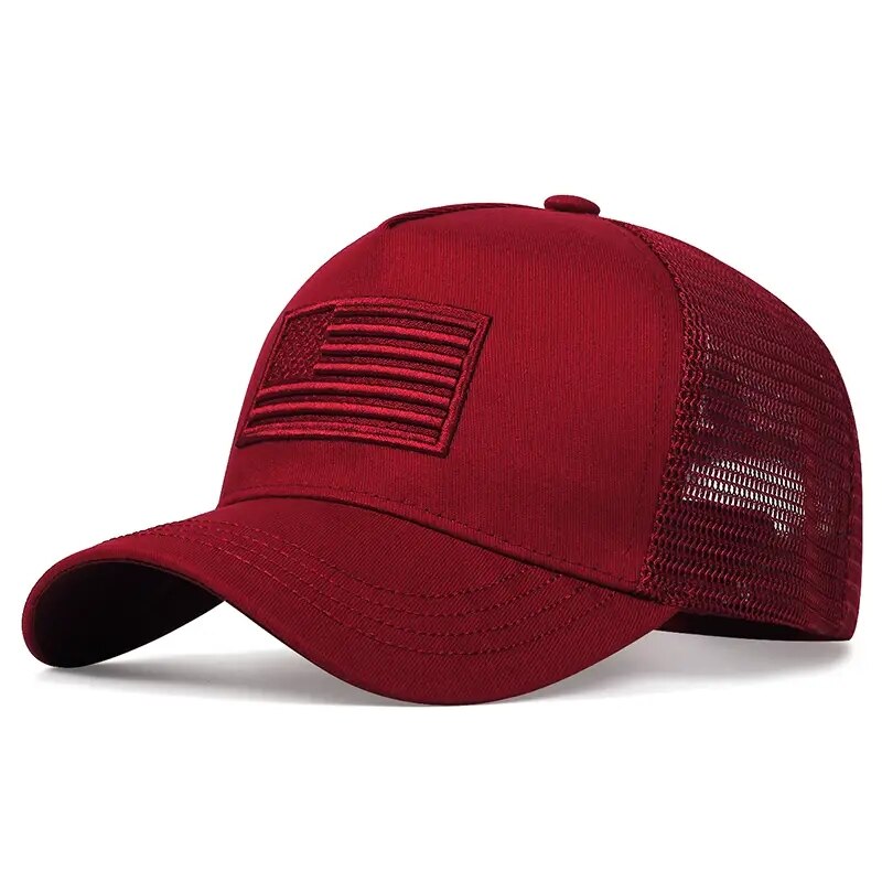 USA Flag Mesh Baseball Cap Summer Breathable Hat Men Women Tactical Hats Unisex Hip Hop Caps Outdoor Sport Trucker Hats