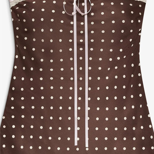 Load image into Gallery viewer, Lace Strapless Backless Sexy Midi Dress For Women Fashion Off-shoulder Sleeveless Bodycon Polka Dot Dress Elegant
